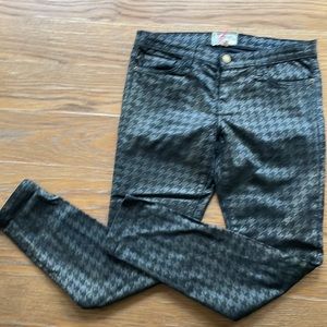 Current/Elliott black foiled houndstooth jeans size 30